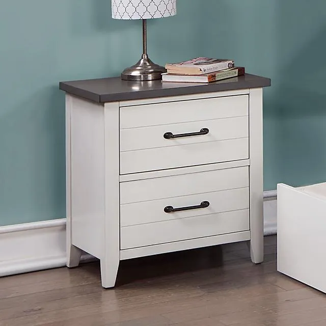 PRIAM Night Stand, White/Gray