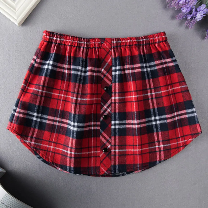 Priscilla Plaid Mini Skirts Over Pants