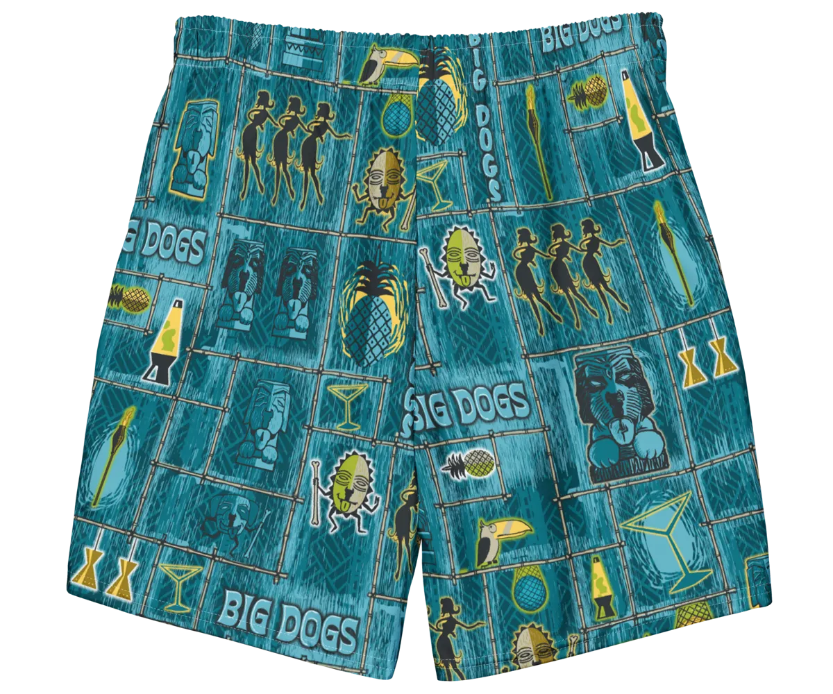 Retro Tiki Swim Trunks