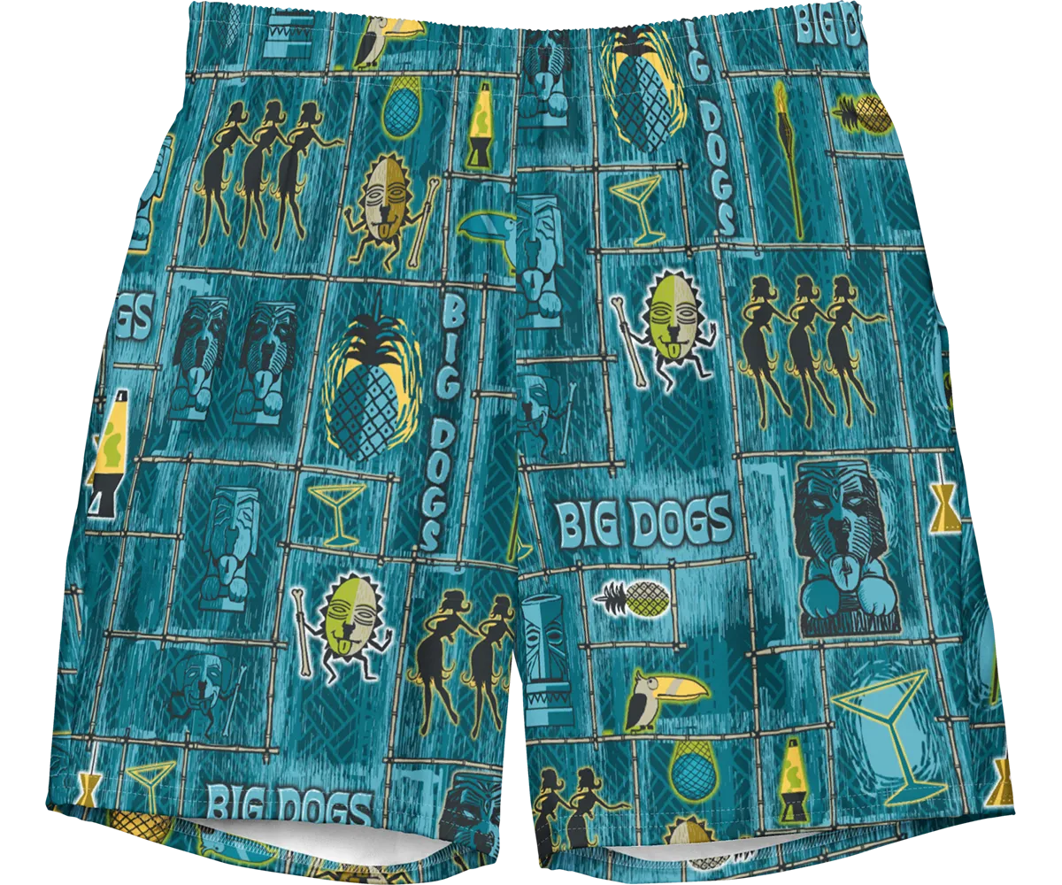 Retro Tiki Swim Trunks