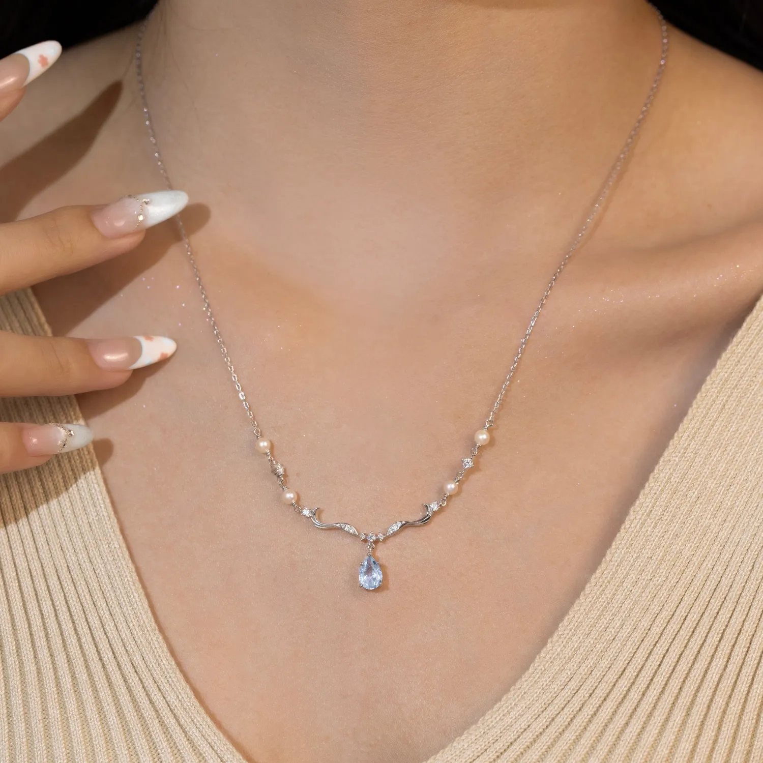 Seabreeze Serenity Blue Topaz Necklace