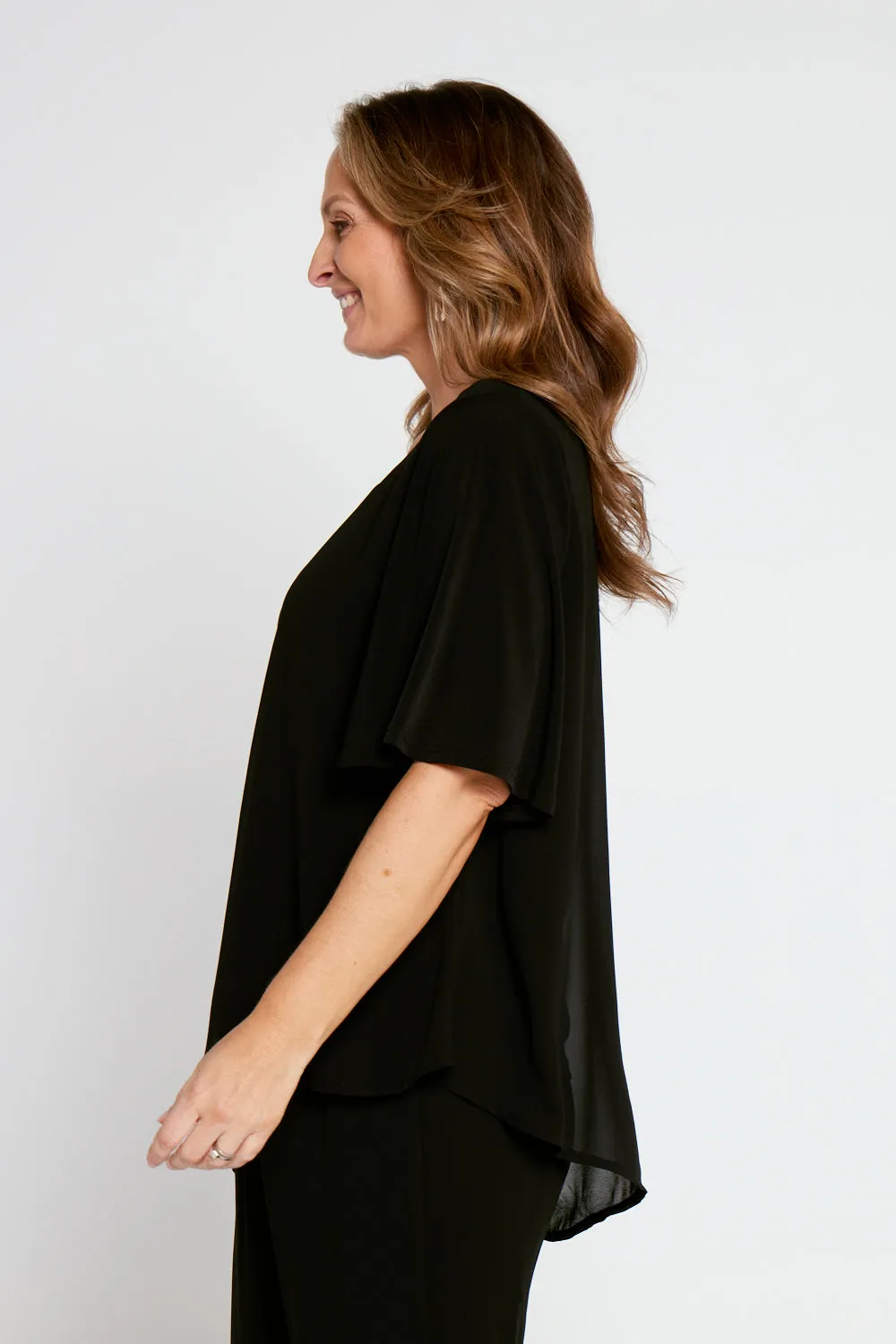 Serendipity Chiffon Top - Black