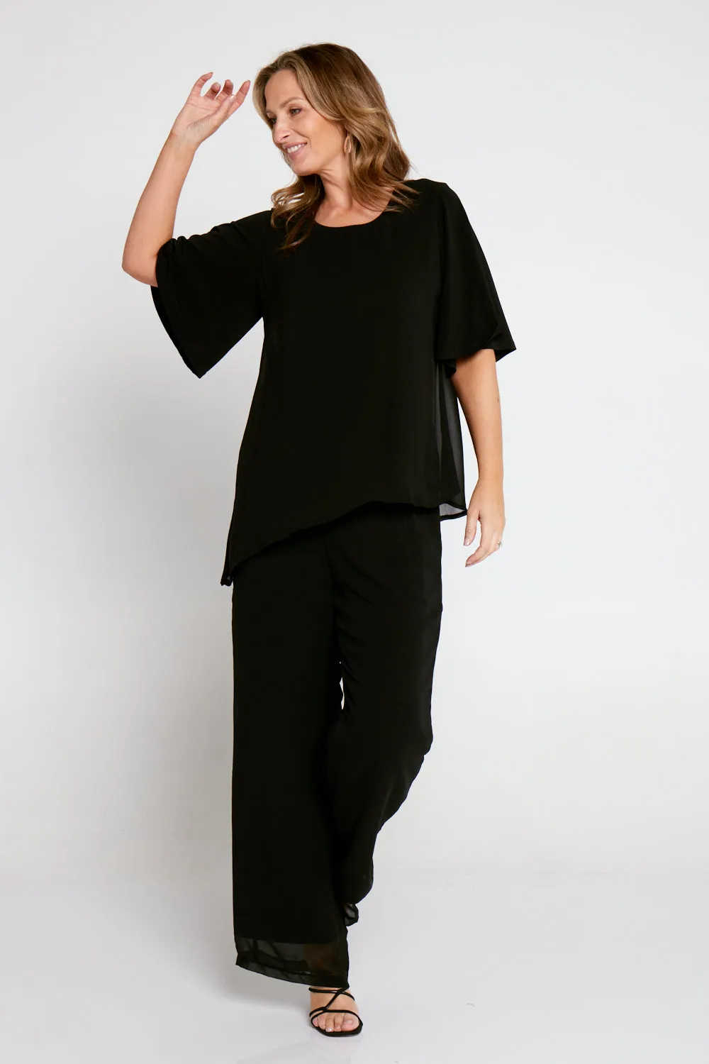 Serendipity Chiffon Top - Black