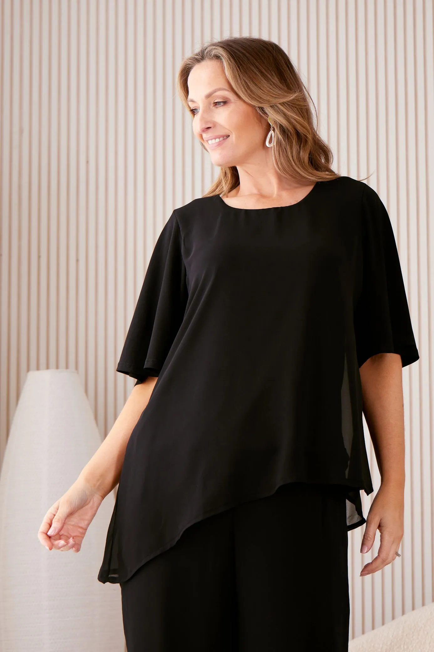 Serendipity Chiffon Top - Black