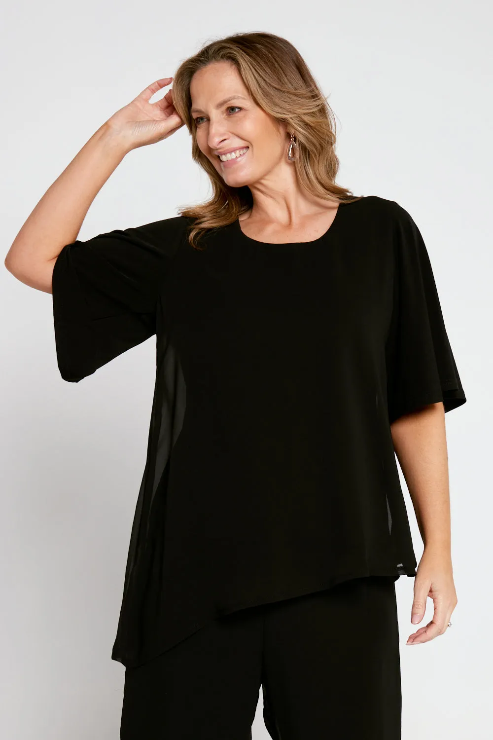 Serendipity Chiffon Top - Black