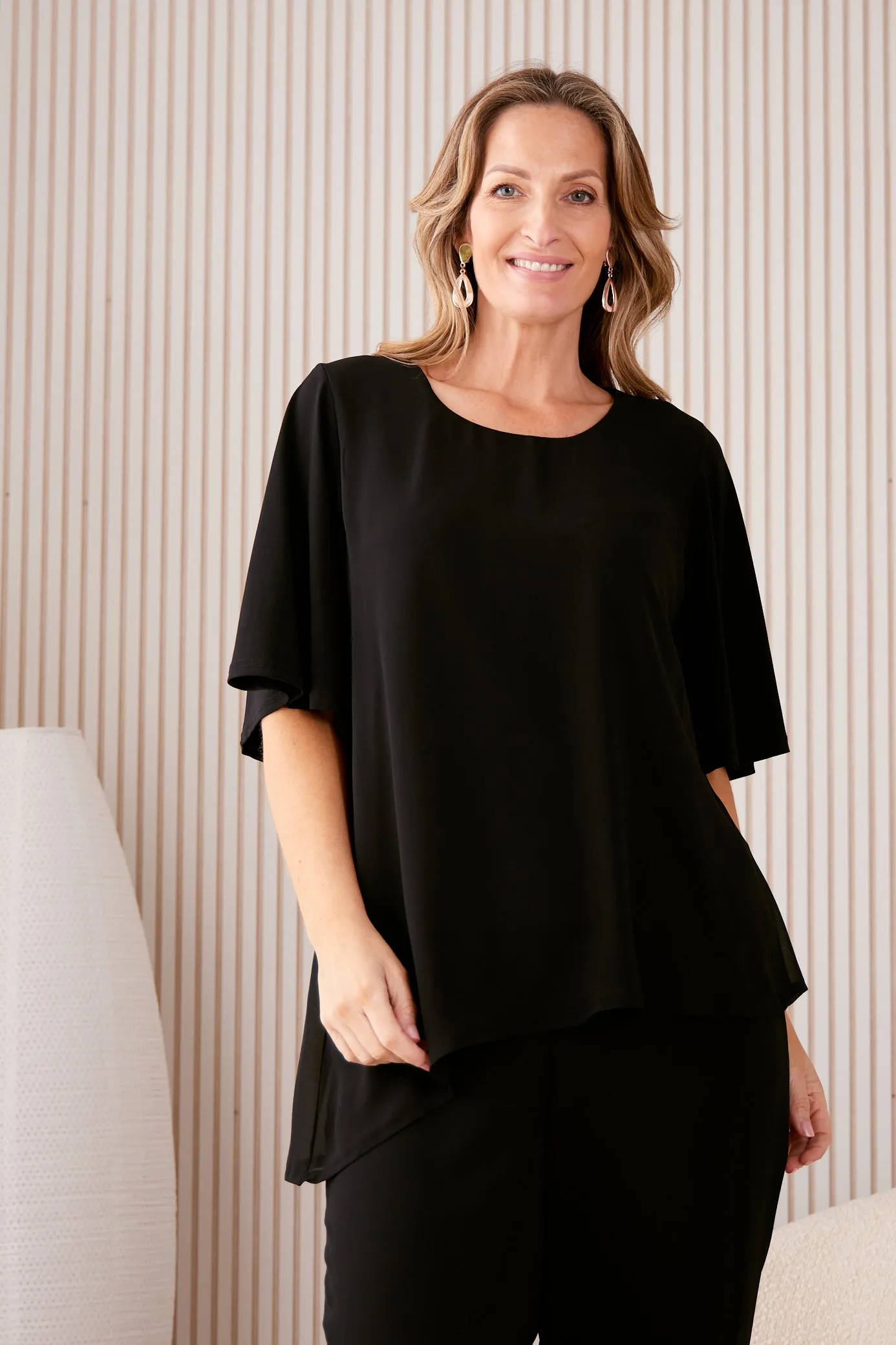 Serendipity Chiffon Top - Black