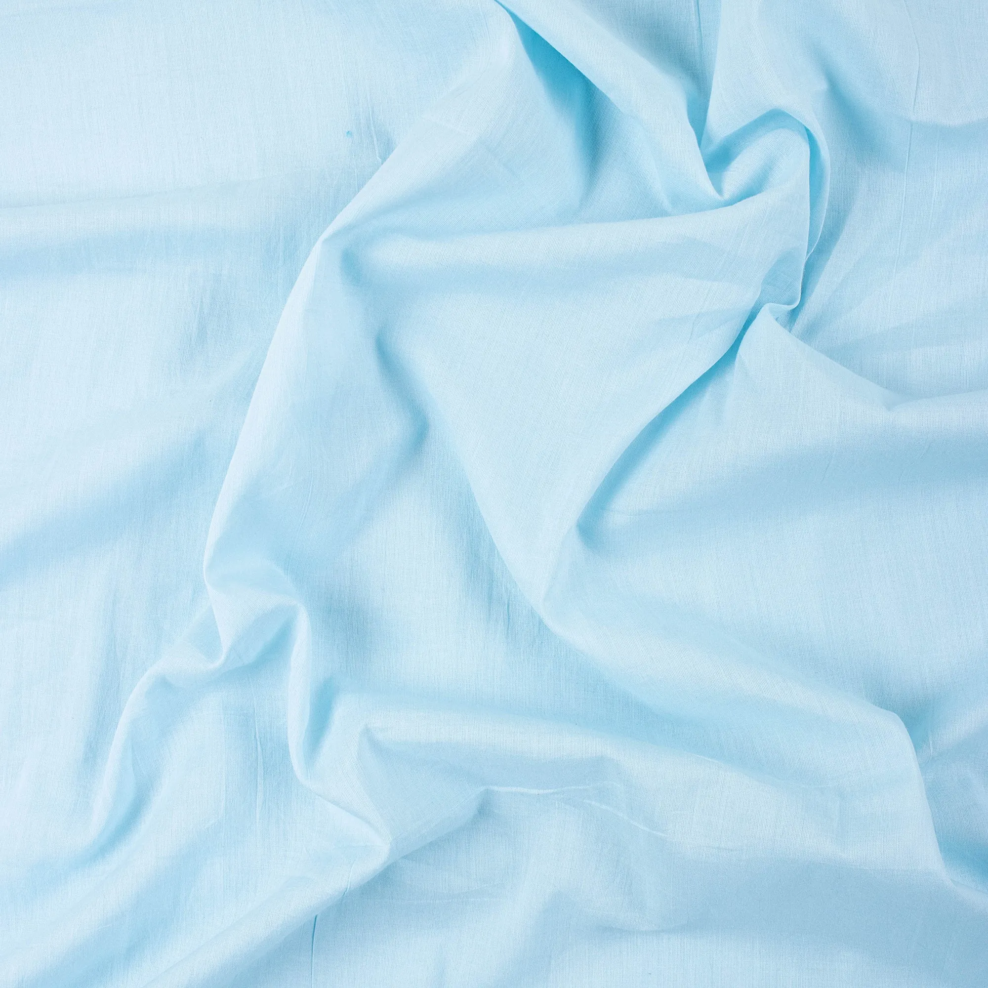 Sky Blue Color Solid Pure Plain Cotton Fabric