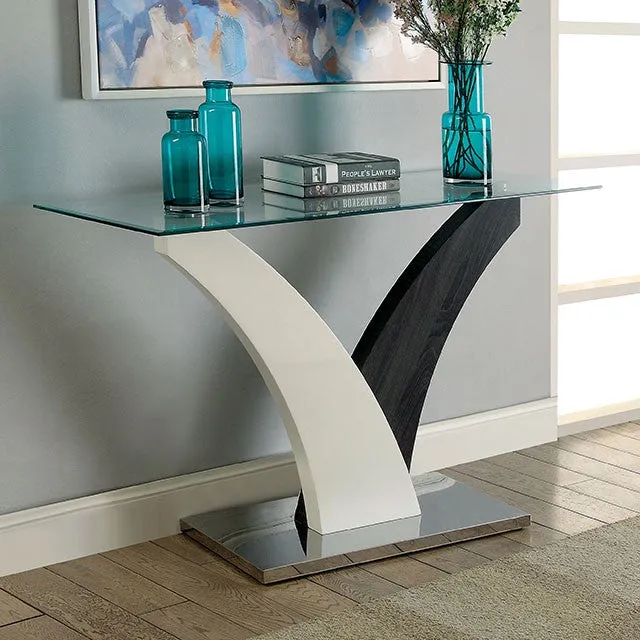 SLOANE White/Dark Gray/Chrome Sofa Table