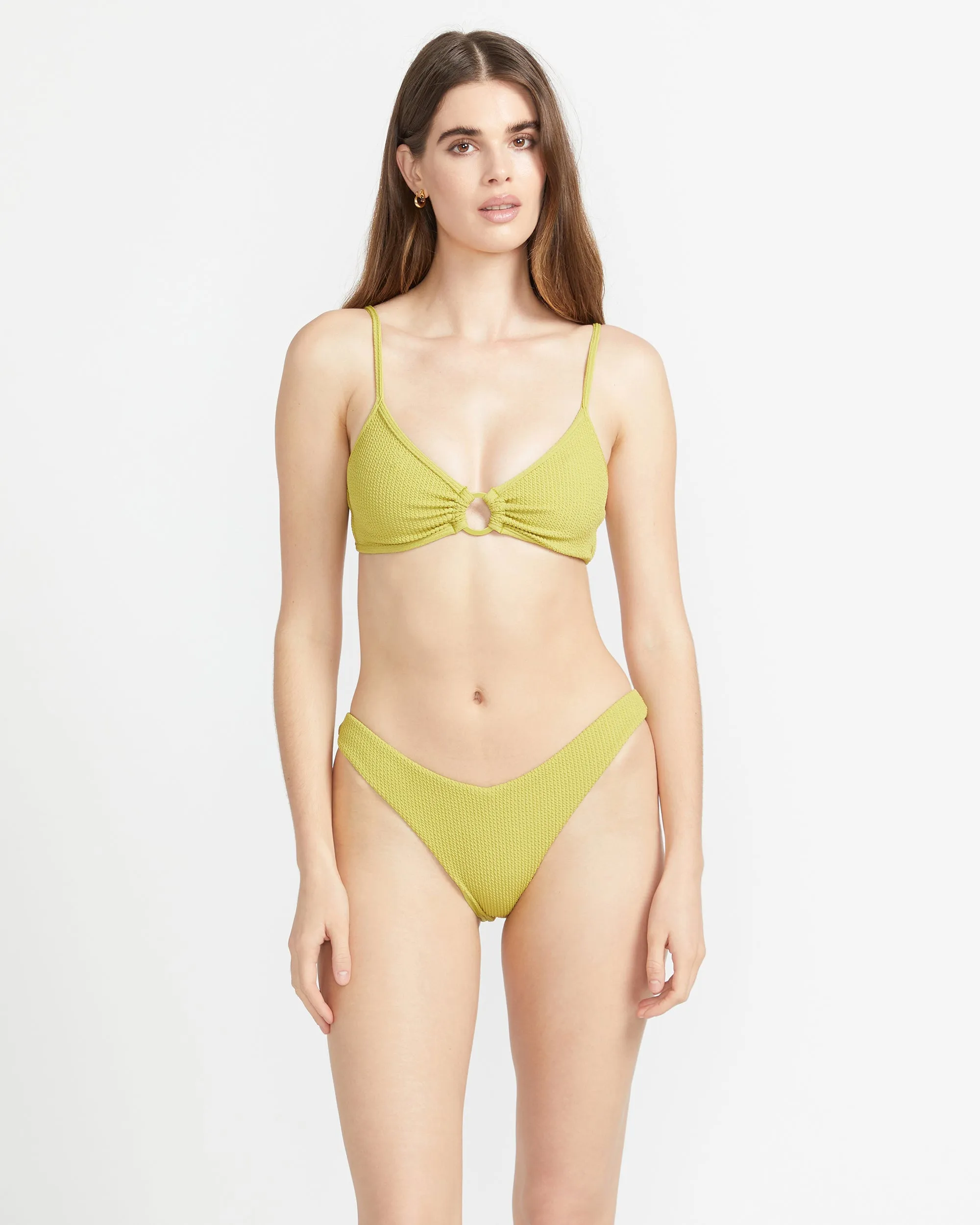 So Current Crop Bikini Top - Shadow Lime