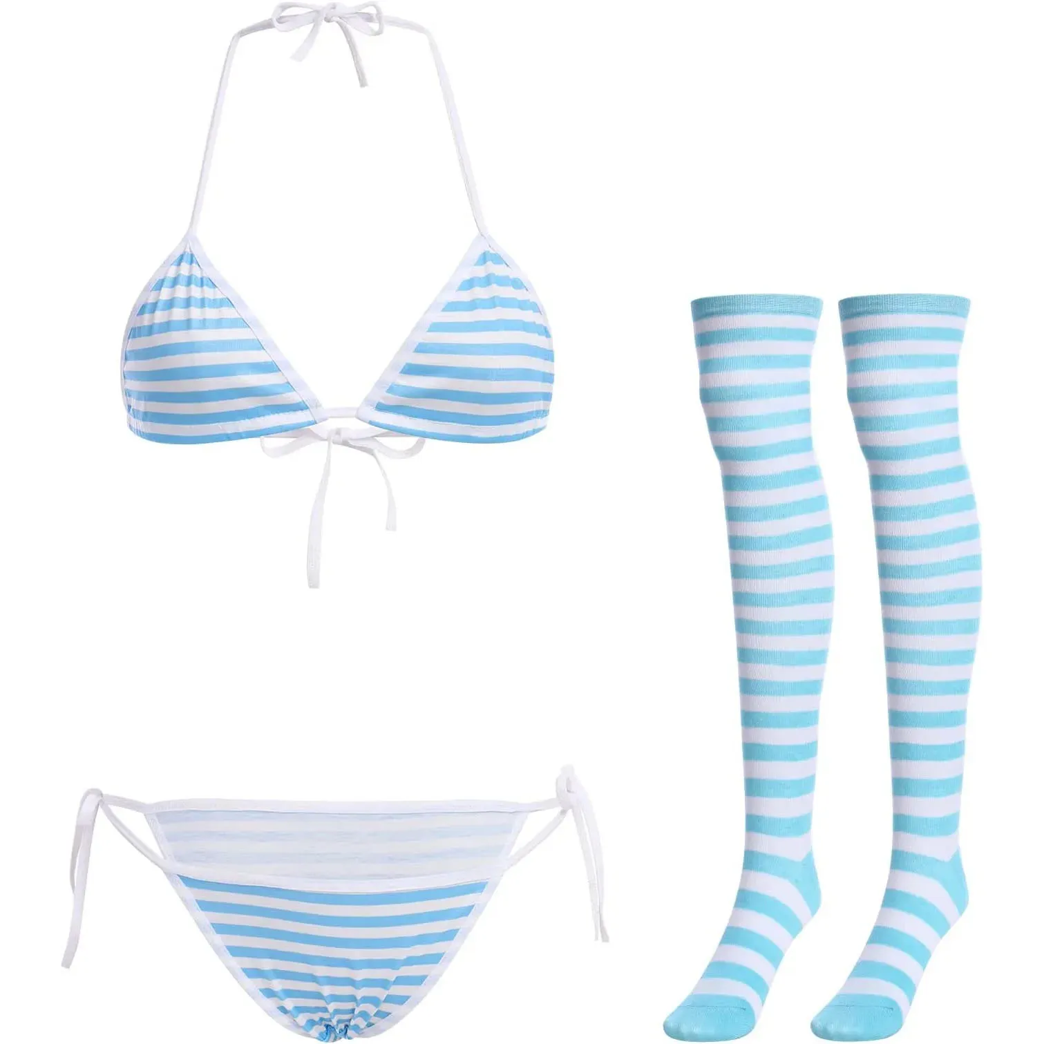 Striped Anime Micro Bikini Sets