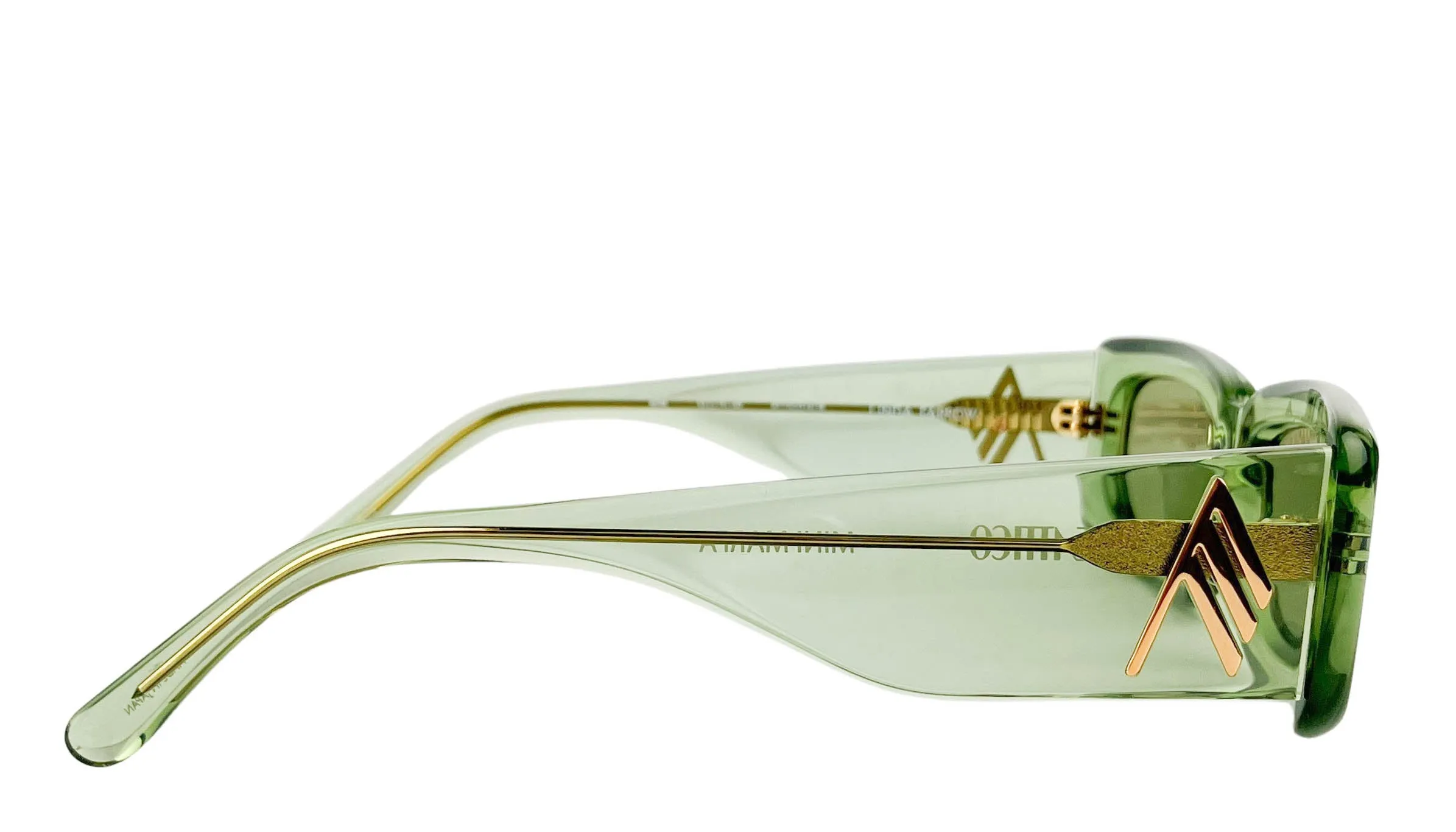 The Attico x Linda Farrow Mini Marfa Square-Frame Acetate Sunglasses in Green