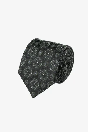 Tie - Silk green pattern