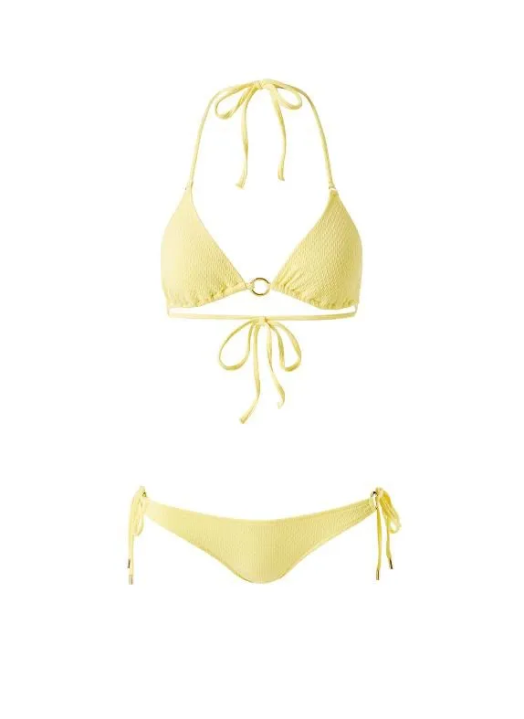 Venice Ring Details Tie Side Triangle Bikini Yellow Chain