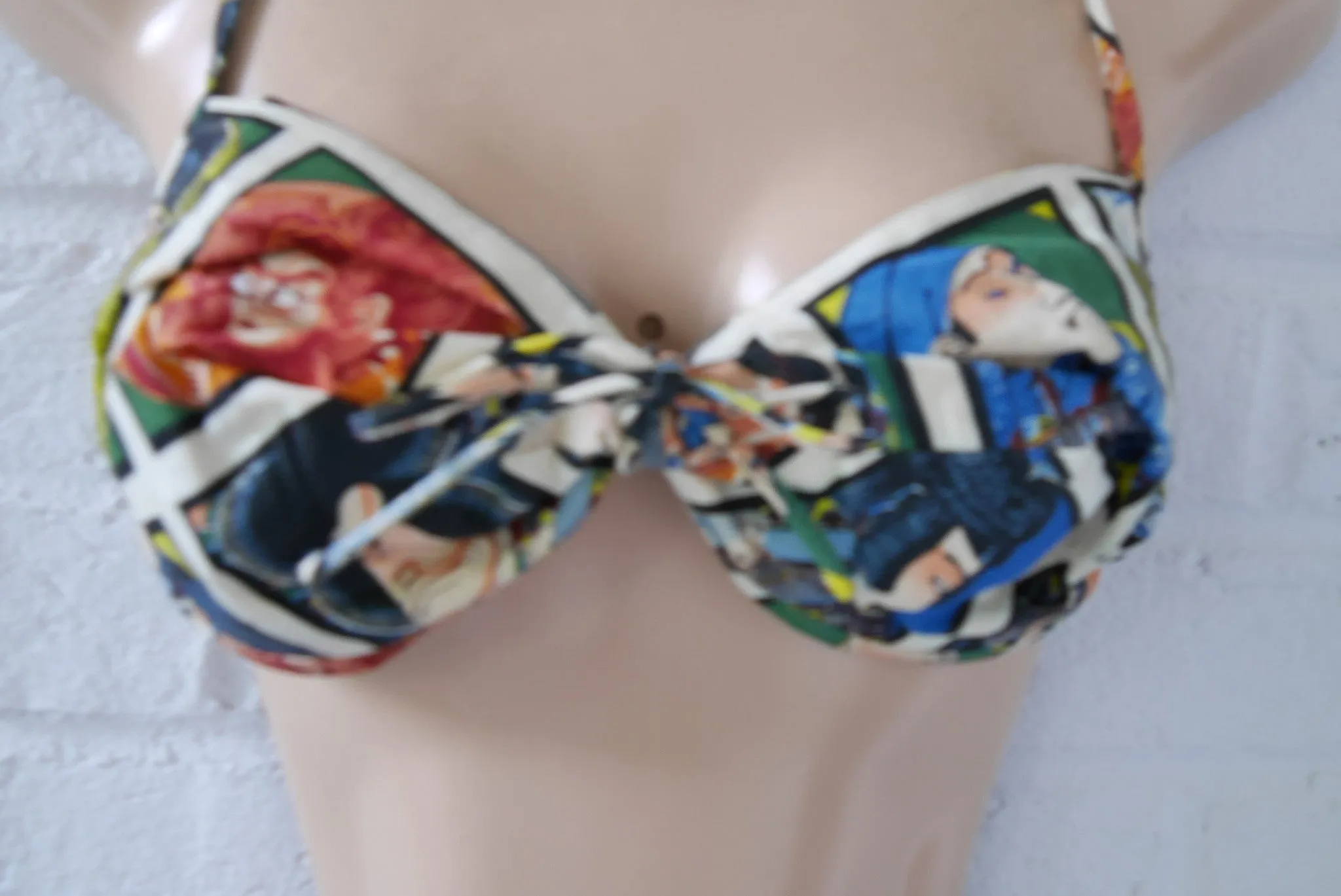 Vintage 40s Cabana Bikini/Swimsuit with japanese comic print, super rare