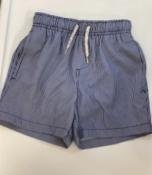 Vintage Summer Boys Navy Pin Striped Swim Trunks