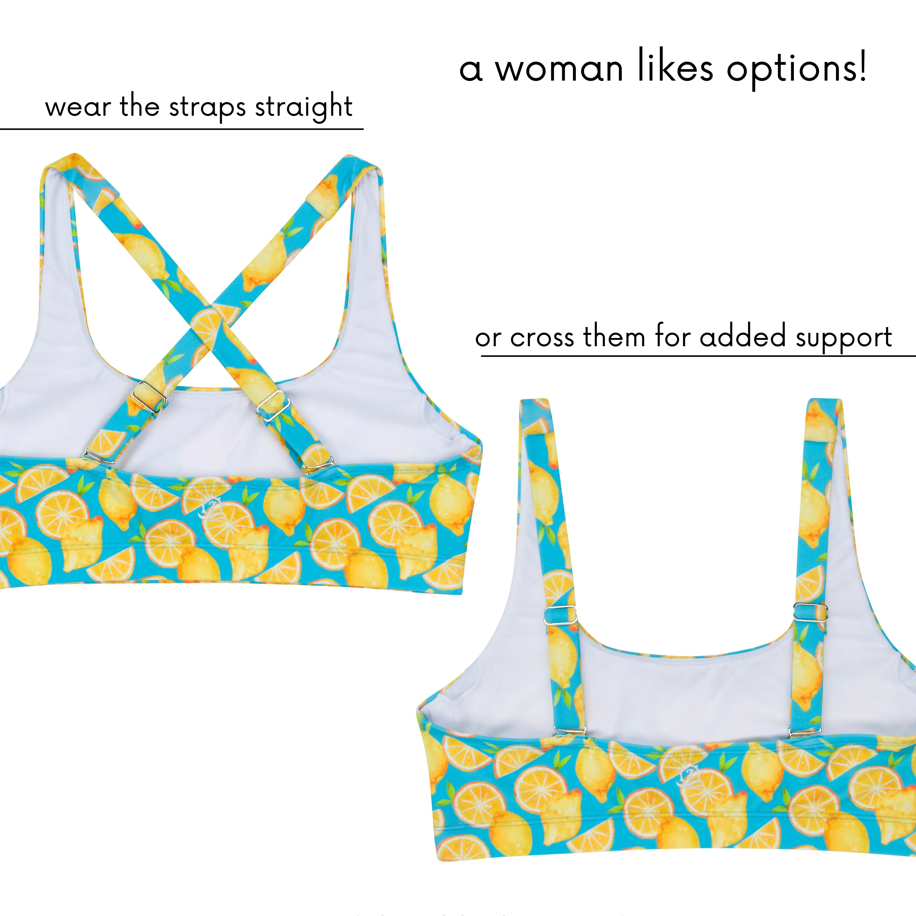 Women's Scoop Neck Bikini Top | "Lemons"