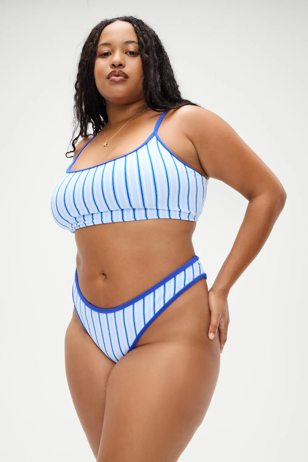 x DJERF AVENUE Bay View Bralette Bikini Top - Seaside Stripe