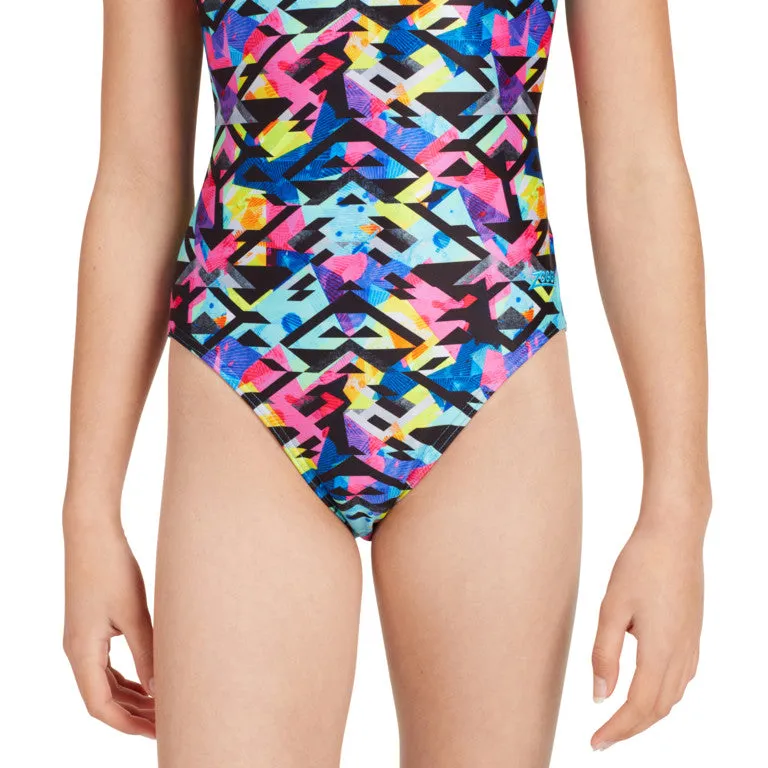 Zoggs Girls Flyback One Piece - Neon Cracker